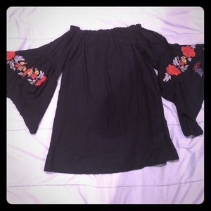 Black off the shoulder dress